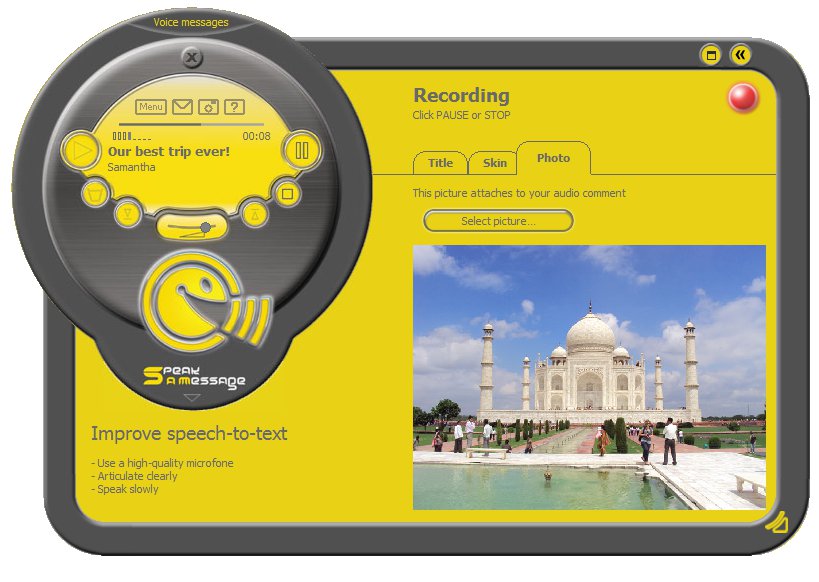 Screenshot vom Programm: Speak-A-Message Free Home Edition